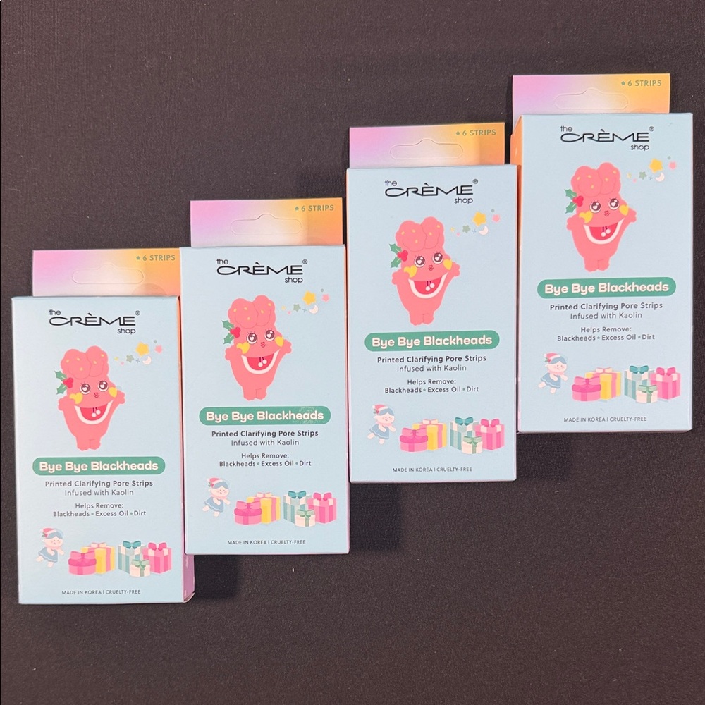 4 Boxes of The Crème Shop Bye Bye Blackheads Nose Pore Strips (6 Ct each)